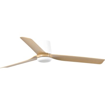 FARO 33829WT - Wentylator sufitowy PUNT TUB M brązowy/biały śr. 132 cm Wi-Fi Tuya + pilot zdalnego sterowania
