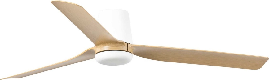FARO 33829WT - Wentylator sufitowy PUNT TUB M brązowy/biały śr. 132 cm Wi-Fi Tuya + pilot zdalnego sterowania