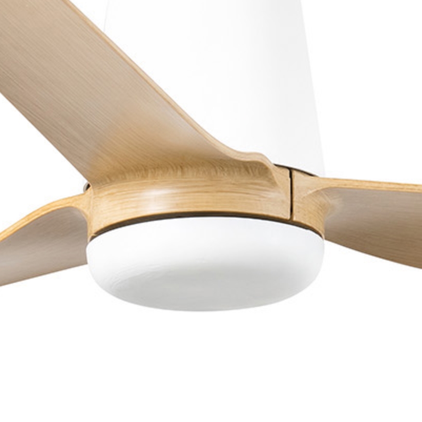FARO 33829WT - Wentylator sufitowy PUNT TUB M brązowy/biały śr. 132 cm Wi-Fi Tuya + pilot zdalnego sterowania