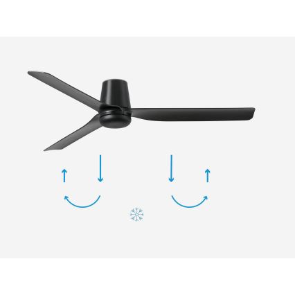 FARO 33830 - Wentylator sufitowy PUNT TUB M czarny śr. 130 cm + pilot zdalnego sterowania