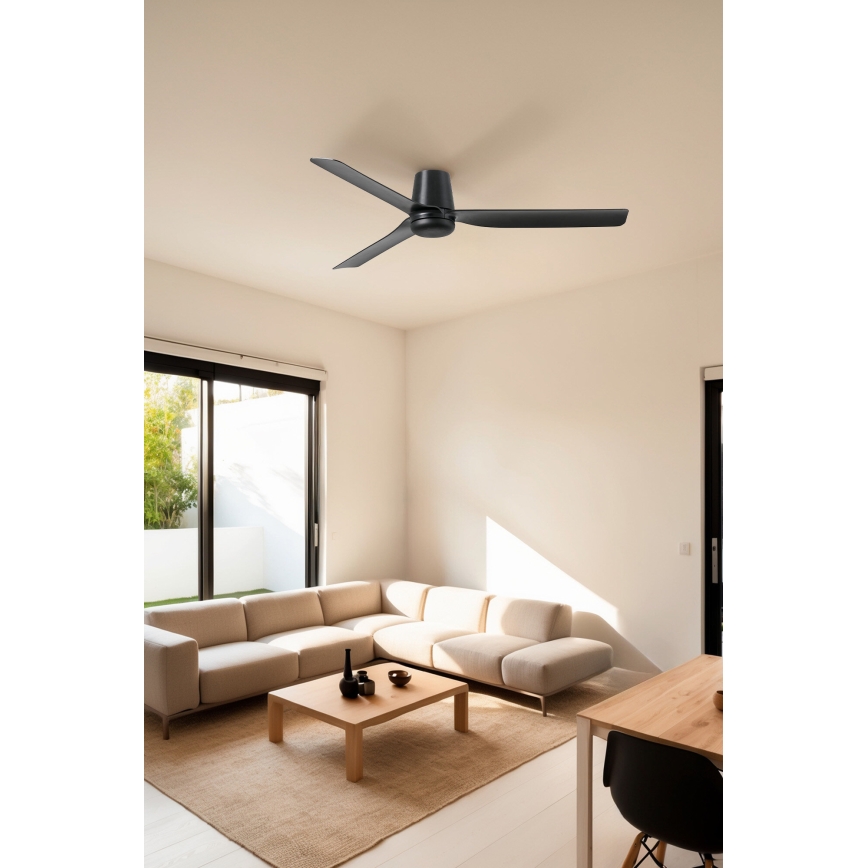 FARO 33830WT - Wentylator sufitowy PUNT TUB M czarny śr. 132 cm Wi-Fi Tuya + pilot zdalnego sterowania