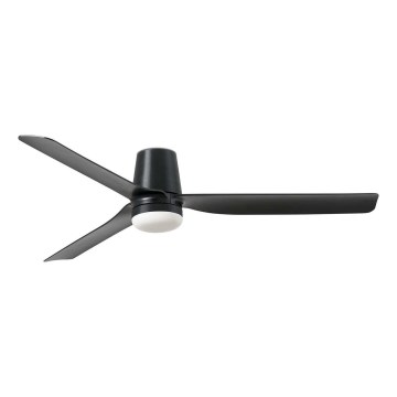 FARO 33830WT1S - LED ściemnialny wentylator sufitowy PUNT TUB M LED/18W/230V 2700/3000/4000K średnica 132 cm czarny Wi-Fi Tuya + pilot zdalnego sterowania