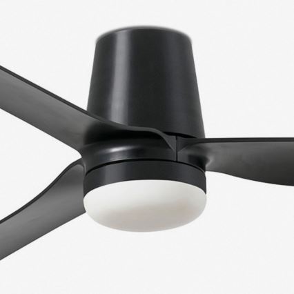 FARO 33830WT1S - LED ściemnialny wentylator sufitowy PUNT TUB M LED/18W/230V 2700/3000/4000K średnica 132 cm czarny Wi-Fi Tuya + pilot zdalnego sterowania