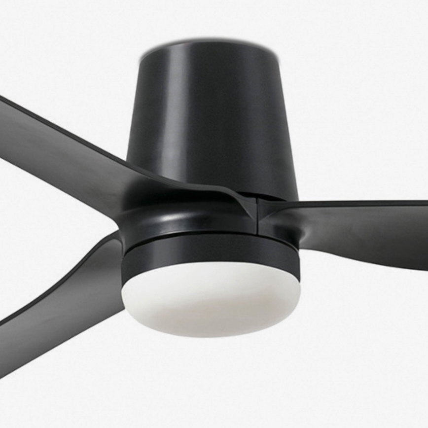 FARO 33830WT1S - LED ściemnialny wentylator sufitowy PUNT TUB M LED/18W/230V 2700/3000/4000K średnica 132 cm czarny Wi-Fi Tuya + pilot zdalnego sterowania