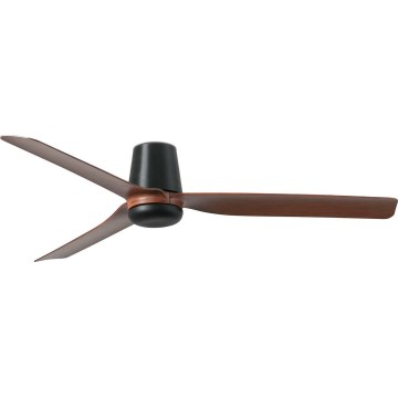 FARO 33831WT - Wentylator sufitowy PUNT TUB M brązowy/czarny śr. 132 cm Wi-Fi Tuya + pilot zdalnego sterowania