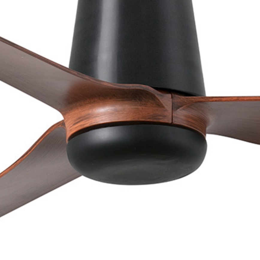 FARO 33831WT - Wentylator sufitowy PUNT TUB M brązowy/czarny śr. 132 cm Wi-Fi Tuya + pilot zdalnego sterowania