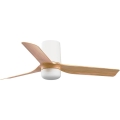 FARO 33833-1TW - ściemnialny wentylator sufitowy MINI PUNT TUB z oświetleniem LED/10W/230V/2700/3000/4000K, śr. 90 cm, brązowy/biały + pilot zdalnego sterowania