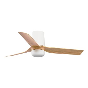 FARO 33833WT-1TW - LED Ściemnialny wentylator sufitowy MINI PUNT TUB S LED/10W/230V 2700/4000/6000K brązowe/biały śr. 90 cm Wi-Fi Tuya + pilot zdalnego sterowania
