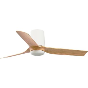 FARO 33833WT - Wentylator sufitowy MINI PUNT TUB S brązowy/biały śr. 90 cm Wi-Fi Tuya + pilot zdalnego sterowania