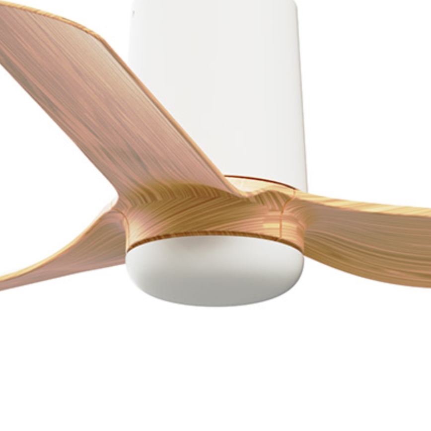 FARO 33833WT - Wentylator sufitowy MINI PUNT TUB S brązowy/biały śr. 90 cm Wi-Fi Tuya + pilot zdalnego sterowania