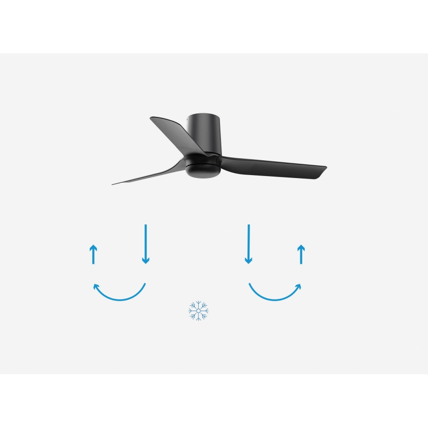 FARO 33834-Wentylator sufitowy MINI PUNT TUB S czarny śr. 90 cm + pilot zdalnego sterowania