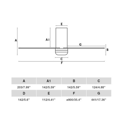 FARO 33835WT - Wentylator sufitowy MINI PUNT TUB S brązowy/czarny śr. 90 cm Wi-Fi Tuya + pilot zdalnego sterowania