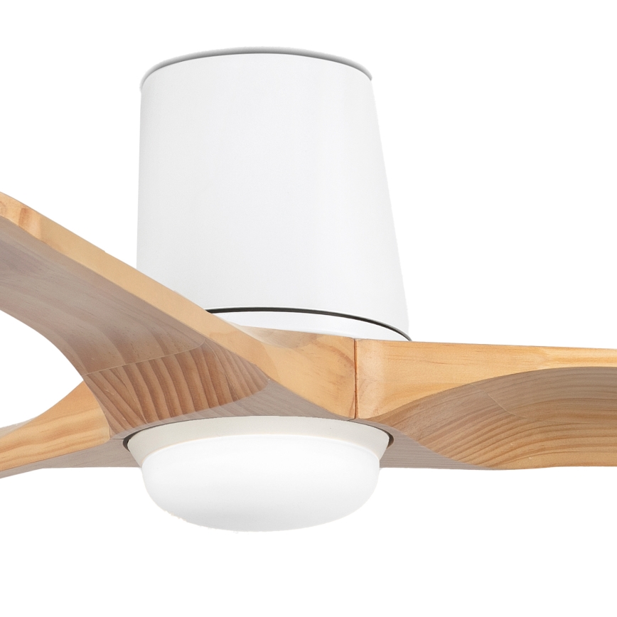 FARO 33836-1TW - LED Ściemnialny wentylator sufitowy HEYWOOD TUB S LED/10W/230V 2700/4000/6000K sosna/biały śr. 90 cm + pilot zdalnego sterowania