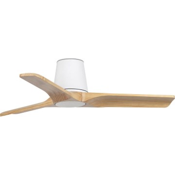 FARO 33836 - Wentylator sufitowy HEYWOOD TUB S sosna/biały śr. 90 cm + pilot zdalnego sterowania
