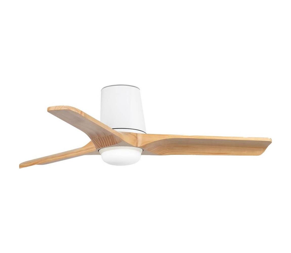 FARO 33836WT-1TW-LED Ściemnialny wentylator HEYWOODTUBS 10W/230V sosna/biały śr.90cm WT+DO