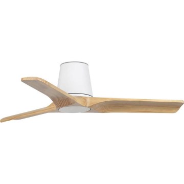 FARO 33836WT - Wentylator sufitowy HEYWOOD TUB S sosna/biały śr. 90 cm Wi-Fi Tuya + pilot zdalnego sterowania
