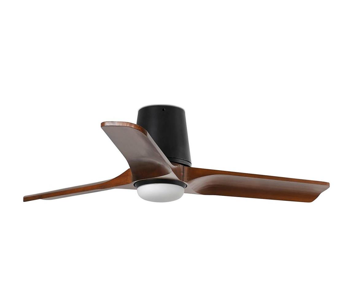 FARO 33837-1TW-LED ściemnialny wentylator HEYWOOD TUB S 10W/230V sosna/czarny śr. 90 cm + pilot