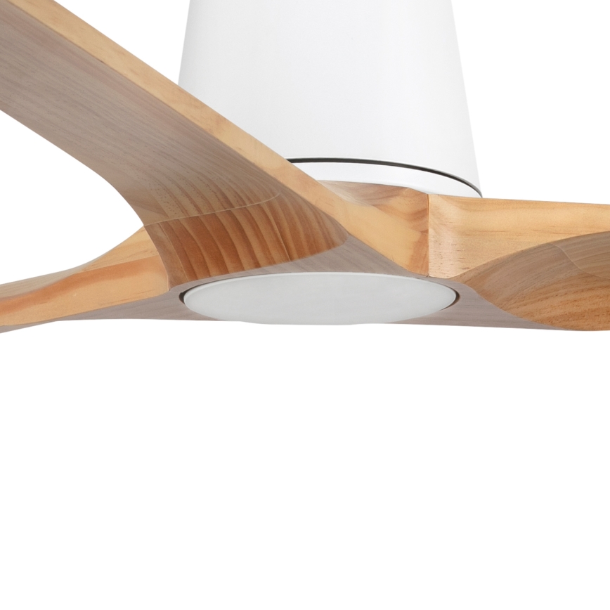 FARO 33838 - Wentylator sufitowy HEYWOOD TUB L sosna/biały śr. 132 cm + pilot zdalnego sterowania