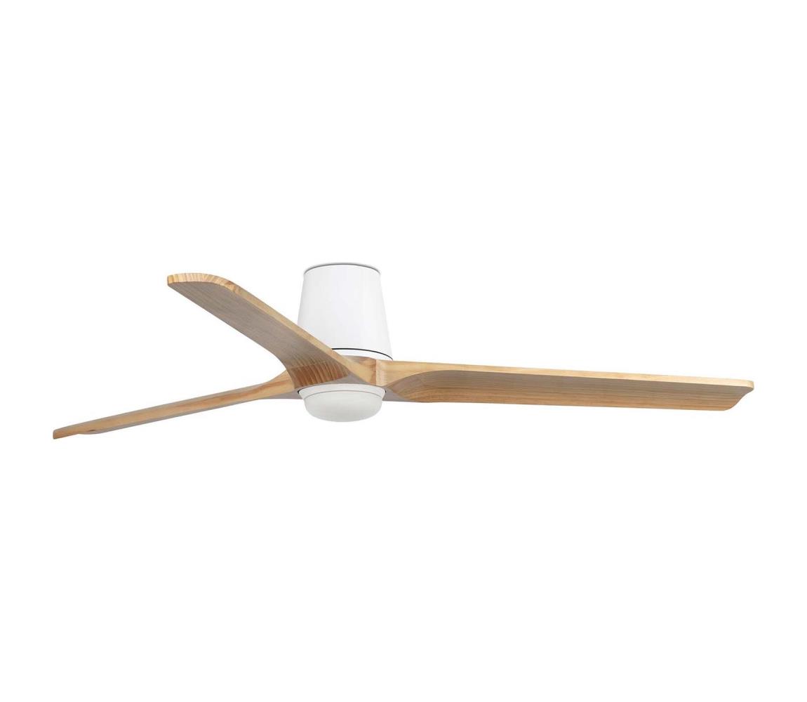 FARO 338381S-LED ściemnialny wentylator HEYWOOD TUB L 10W/230V CCT śr. 132 cm drewno/biały + pilot