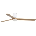 FARO 338381S - ściemnialny wentylator sufitowy LED HEYWOOD TUB L LED/10W/230V 2700/3000/4000K śr. 132 cm drewno/biały + pilot zdalnego sterowania