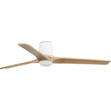 FARO 338381S - ściemnialny wentylator sufitowy LED HEYWOOD TUB L LED/10W/230V 2700/3000/4000K śr. 132 cm drewno/biały + pilot zdalnego sterowania