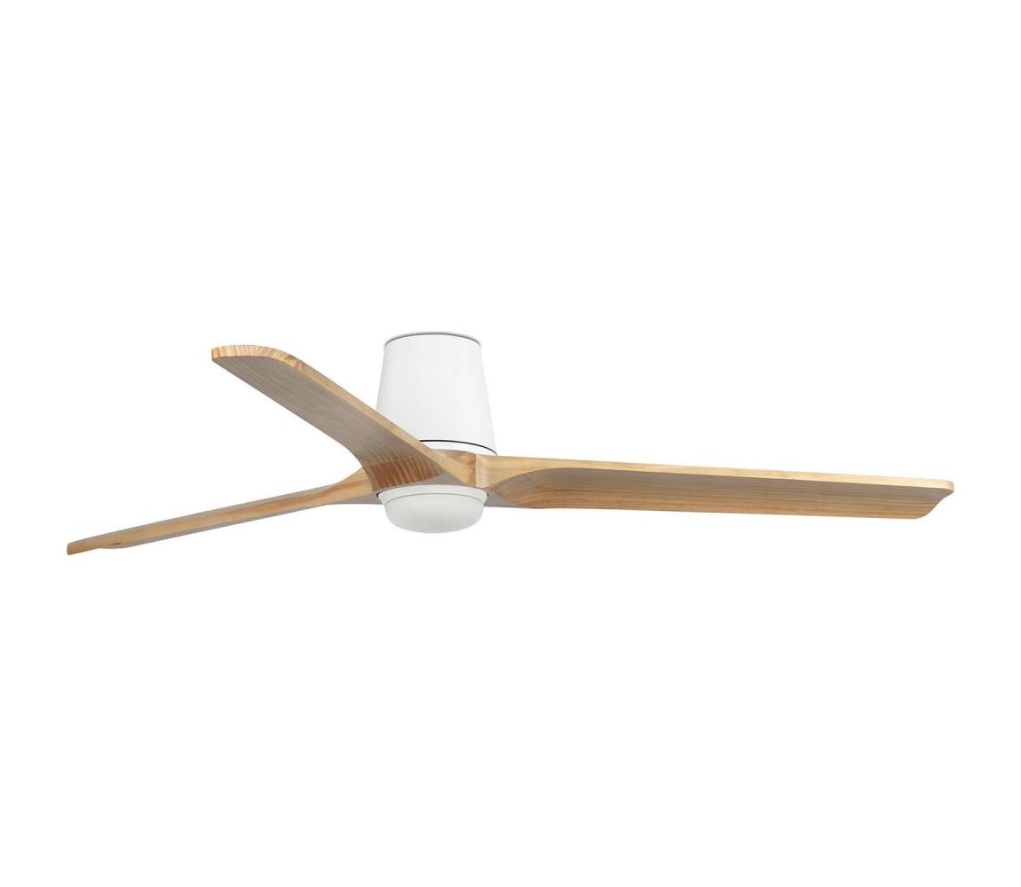FARO 33838WT-1TW-LED ściemnialny wentylator HEYWOODTUBL, LED 10W/230V, sosna/biały, średnica 132 cm WT+DO