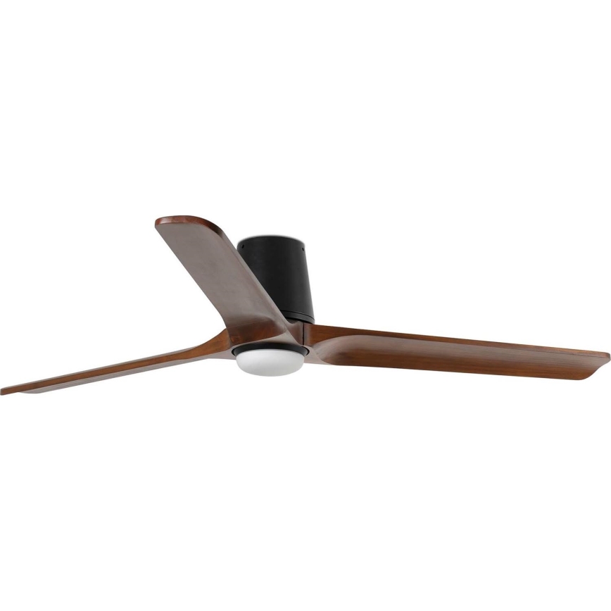 FARO 33839WT-1TW - LED sufitowy wentylator z regulacją jasności HEYWOOD TUB L LED/10W/230V 2700/4000/6000K sosna/czarny śr. 132 cm Wi-Fi Tuya + pilot zdalnego sterowania