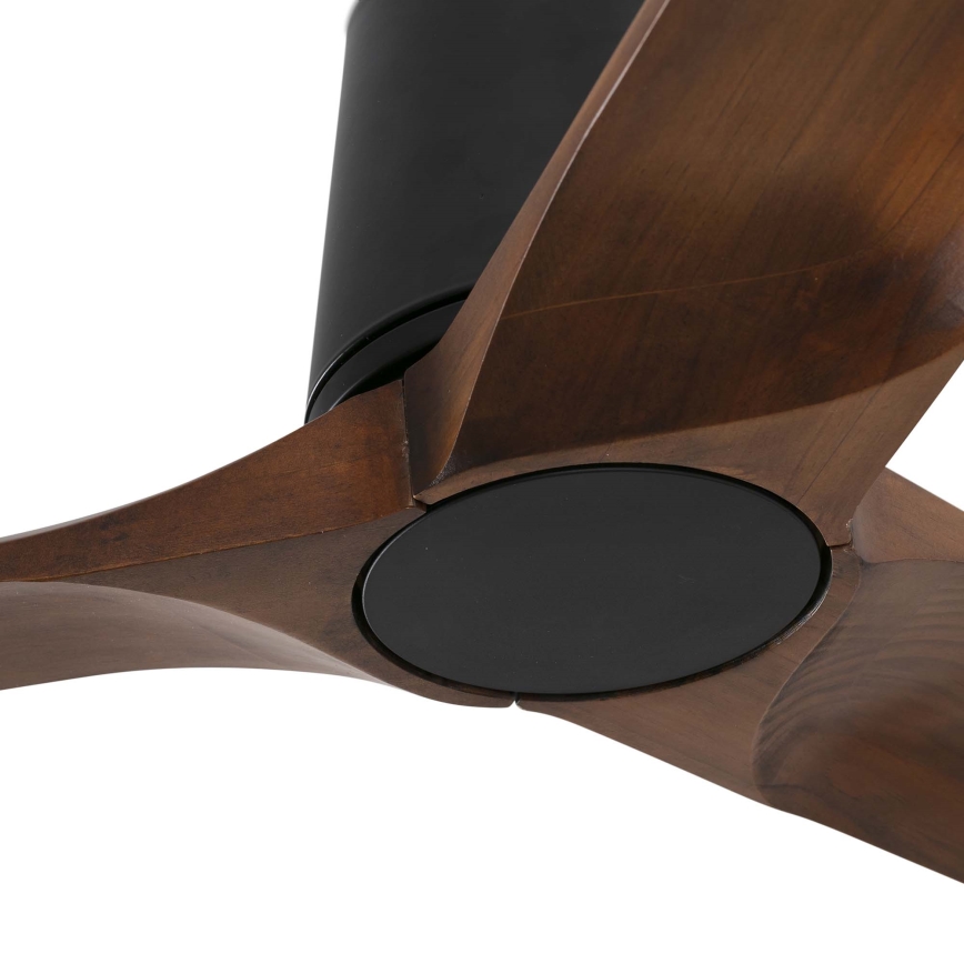 FARO 33839WT - Wentylator sufitowy HEYWOOD TUB L sosna/czarny śr. 132 cm Wi-Fi Tuya + pilot zdalnego sterowania