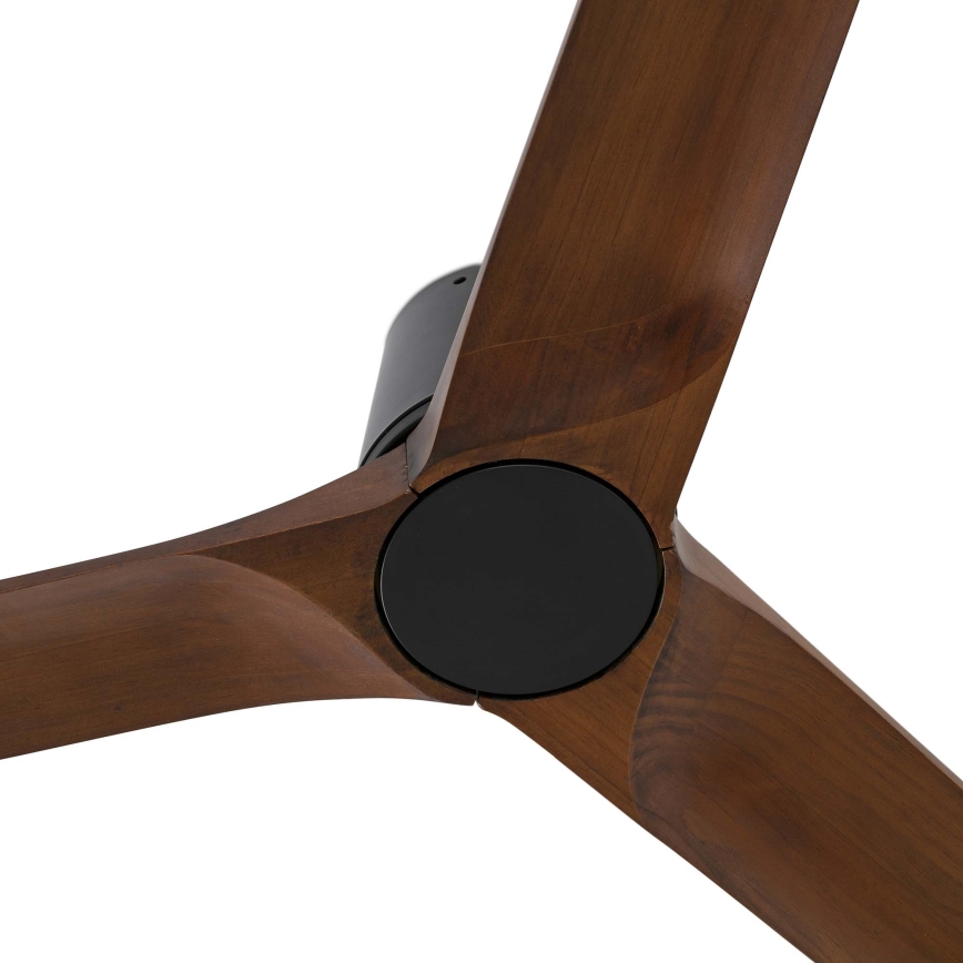FARO 33839WT - Wentylator sufitowy HEYWOOD TUB L sosna/czarny śr. 132 cm Wi-Fi Tuya + pilot zdalnego sterowania