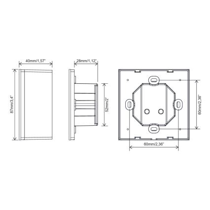 FARO 33988 - Ścienny dotykowy sterownik do wentylatorów sufitowych 230 V czarny