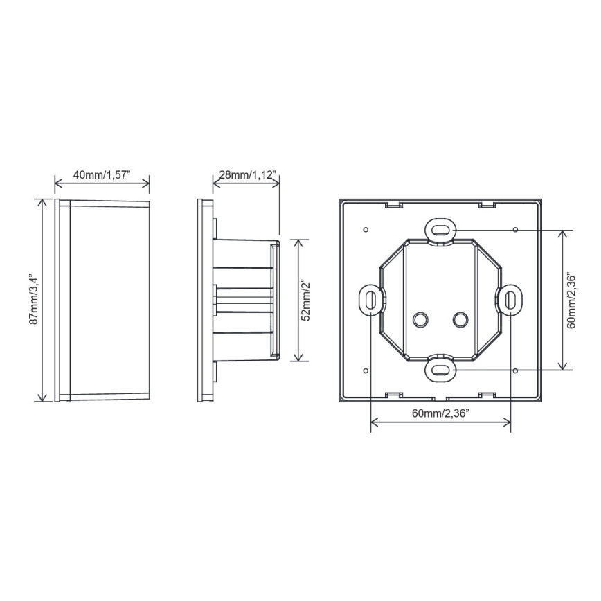 FARO 33988 - Ścienny dotykowy sterownik do wentylatorów sufitowych 230 V czarny