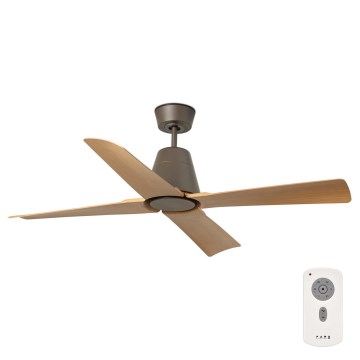 FARO 34106- Wentylator sufitowy TYPHOON M brown śr. 130 cm IP44 + pilot zdalnego sterowania