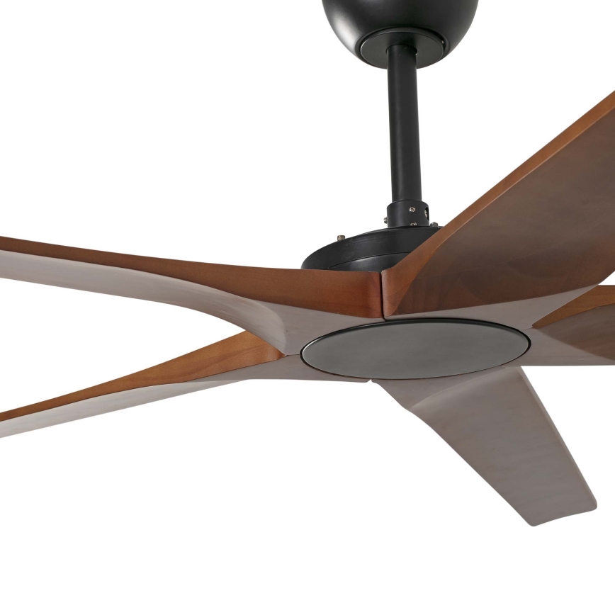 FARO 34190WT - Wentylator sufitowy BIGWOOD XL sosna/czarny śr. 200 cm Wi-Fi Tuya + pilot zdalnego sterowania