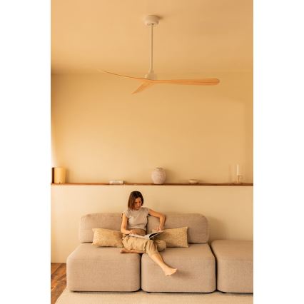 FARO 34195 - Wentylator sufitowy ROCKER M Ø 132 cm beżowy/biały + z pilotem