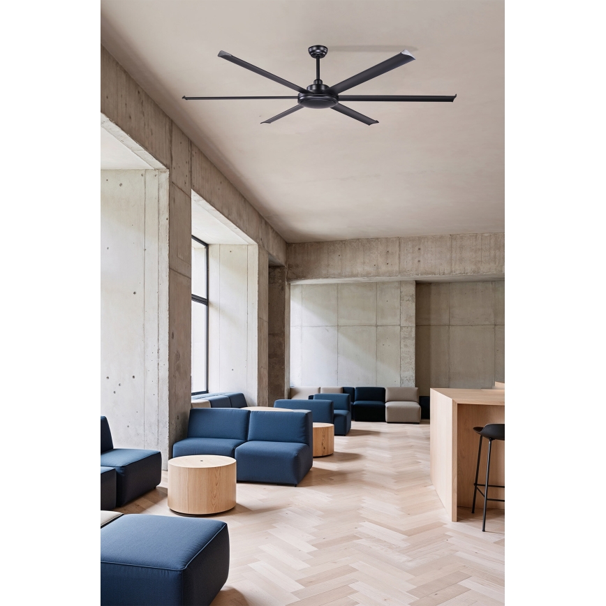 FARO 34203 - Wentylator sufitowy ROTTERDAM XL czarny śr. 200 cm + zdalne sterowanie