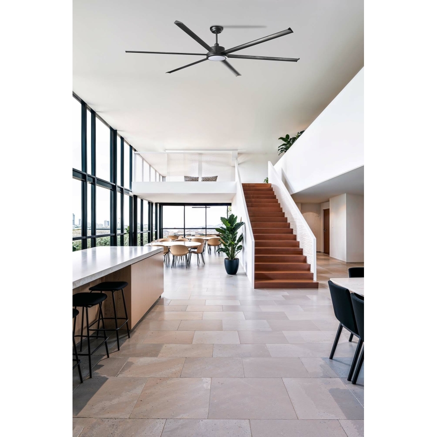 FARO 34207-130 - LED Ściemnialny wentylator sufitowy ROTTERDAM XXL LED/32W/230V czarny śr. 250 cm + zdalne sterowanie