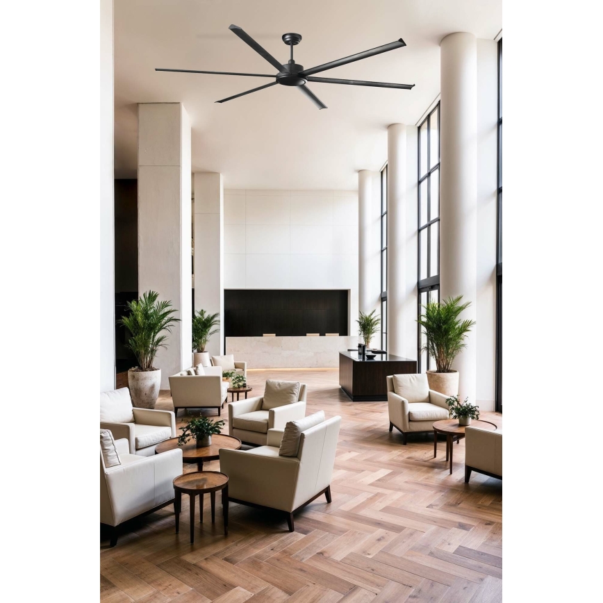 FARO 34207 - Wentylator sufitowy ROTTERDAM XXL czarny śr. 250 cm + zdalne sterowanie