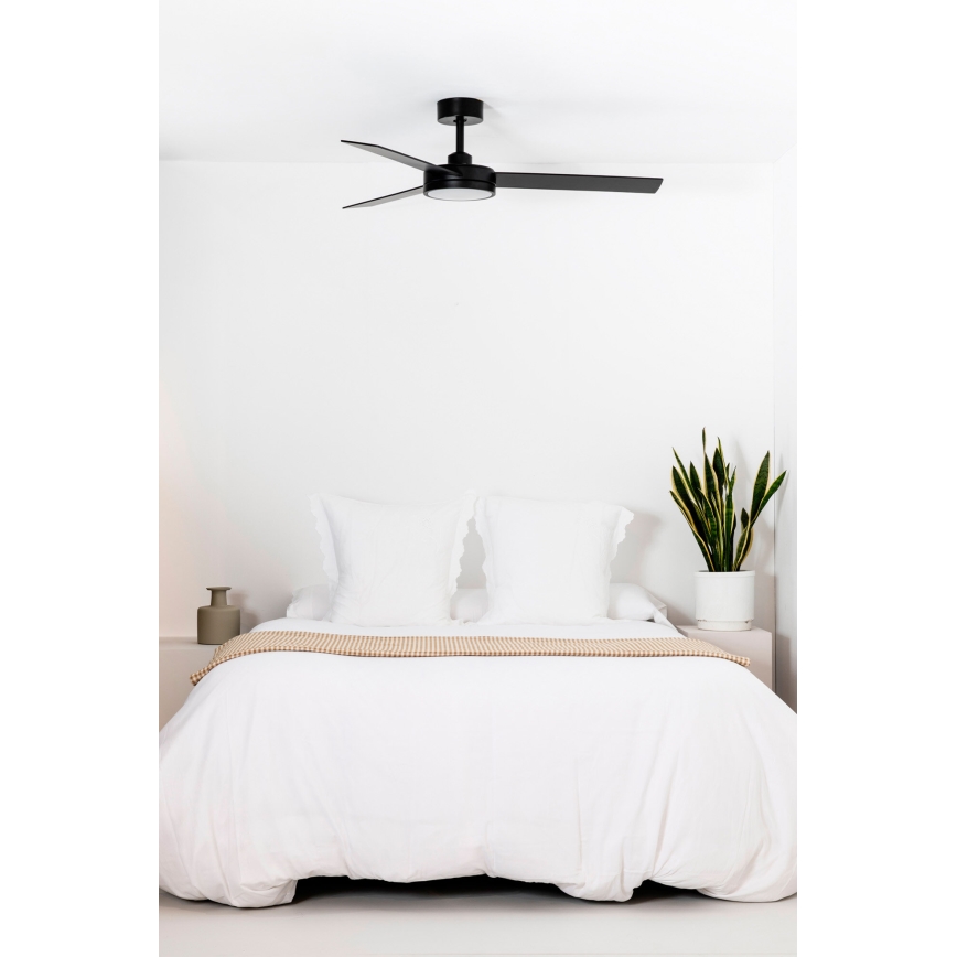FARO 34261 - Wentylator sufitowy LED BARTH LED/24W/230V czarny + pilot zdalnego sterowania