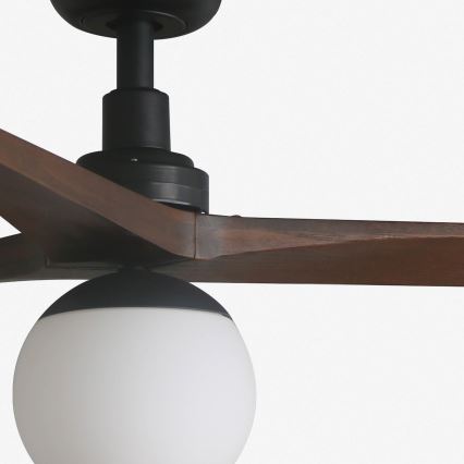 FARO 34276-11L - Wentylator sufitowy KLIM L 1xE27/15W/230V orzech/czarny śr. 150 cm + zdalne sterowanie