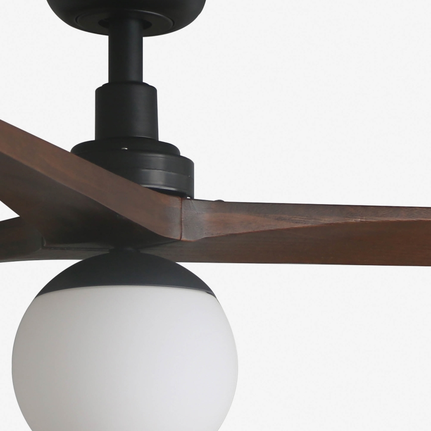 FARO 34276-11L - Wentylator sufitowy KLIM L 1xE27/15W/230V orzech/czarny śr. 150 cm + zdalne sterowanie