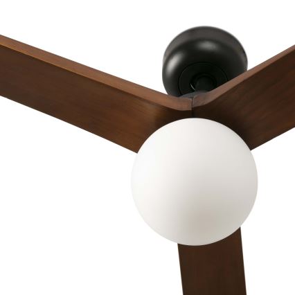 FARO 34276WT-11L - Wentylator sufitowy KLIM L 1xE27/15W/230V drewno/czarny śr. 150 cm Wi-Fi Tuya + pilot zdalnego sterowania
