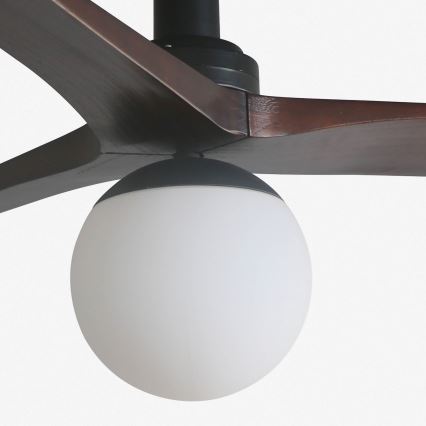 FARO 34278-11L - Wentylator sufitowy KLIM S 1xE27/15W/230V drewno/czarny śr. 92,5 cm + pilot zdalnego sterowania