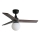 FARO 34278WT-11L - Wentylator sufitowy KLIM S 1xE27/15W/230V drewno/czarny śr. 92,5 cm Wi-Fi Tuya + pilot zdalnego sterowania