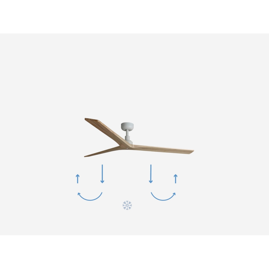 FARO 34279WP - Wentylator sufitowy KLIM L dąb/biały śr. 150 cm SMART + zdalne sterowanie
