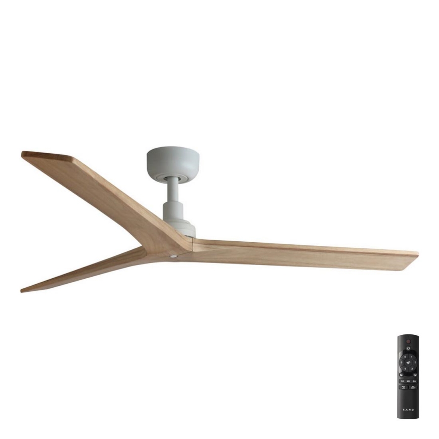FARO 34280 - Wentylator sufitowy KLIM M brązowy/biały śr. 125 cm + pilot zdalnego sterowania