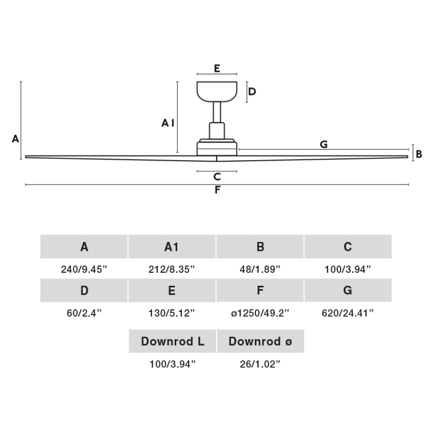 FARO 34280 - Wentylator sufitowy KLIM M sosna/biały śr. 125 cm + zdalne sterowanie