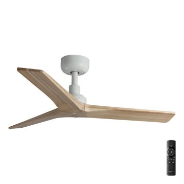 FARO 34281 - Wentylator sufitowy KLIM S brązowy/biały śr. 92,5 cm + pilot zdalnego sterowania