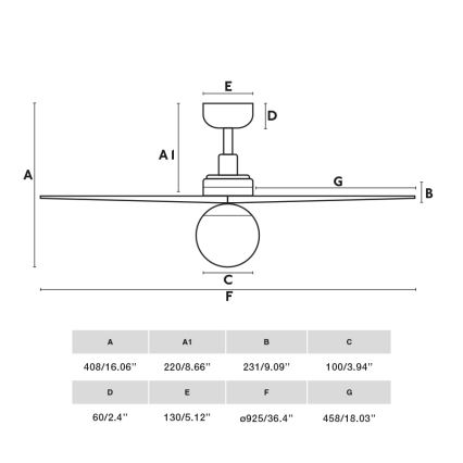 FARO 34281WT-11L - Wentylator sufitowy KLIM S 1xE27/15W/230V drewno/biały śr. 92,5 cm Wi-Fi Tuya + pilot zdalnego sterowania