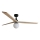FARO 34282WT-11L - Wentylator sufitowy KLIM L 1xE27/15W/230V drewno/czarny śr. 150 cm Wi-Fi Tuya + pilot zdalnego sterowania