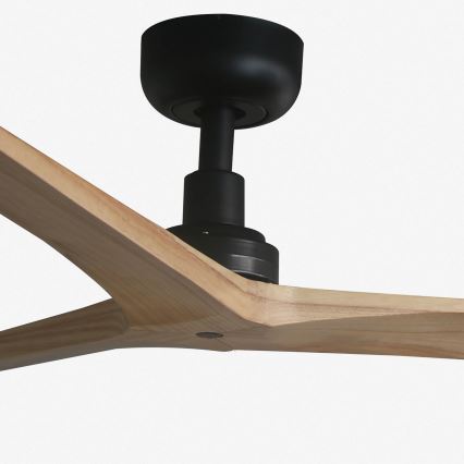 FARO 34283 - Wentylator sufitowy KLIM M sosna/czarny śr. 125 cm + zdalne sterowanie